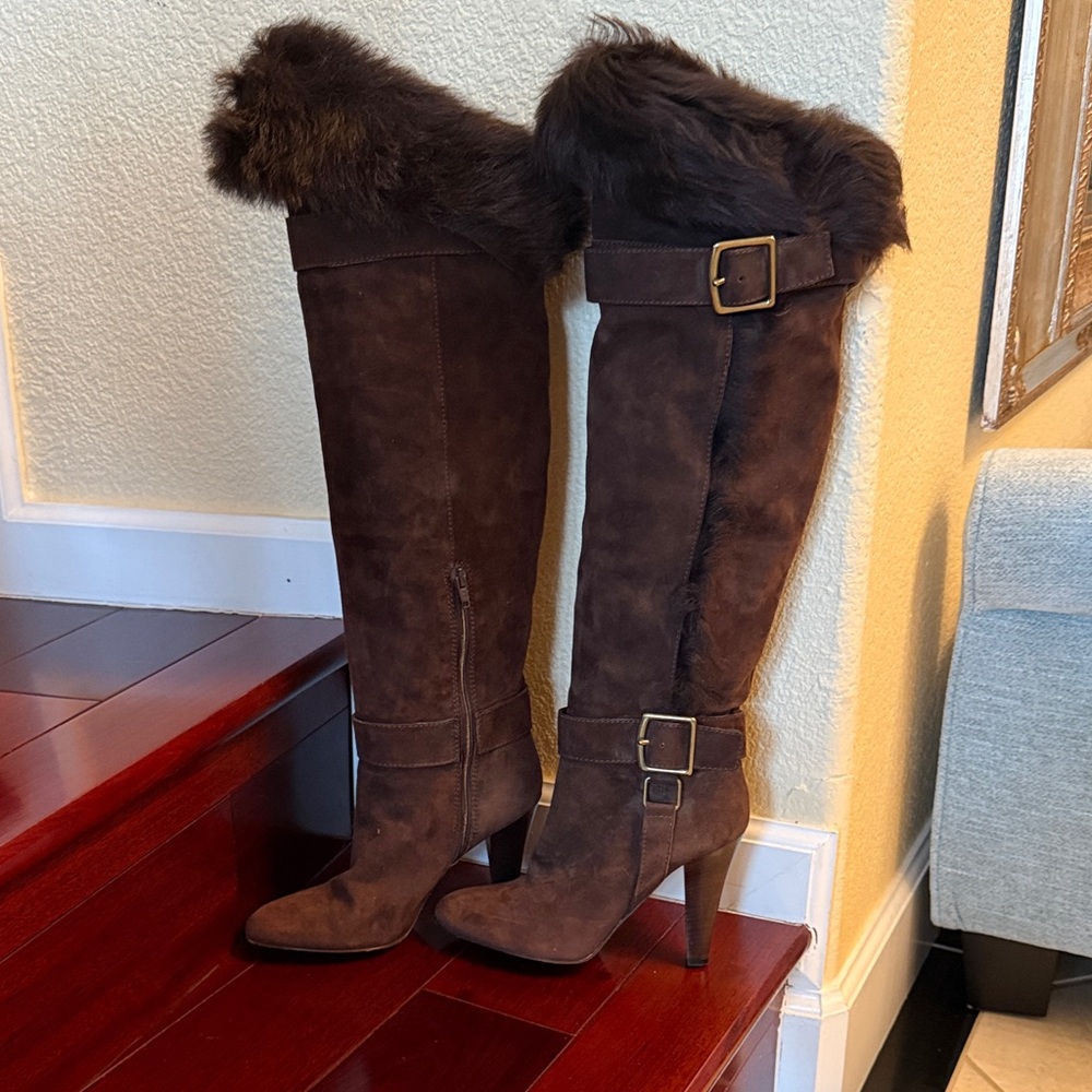 Coach Dark Brown Over the Knee Boots - Picture 4 of 5
